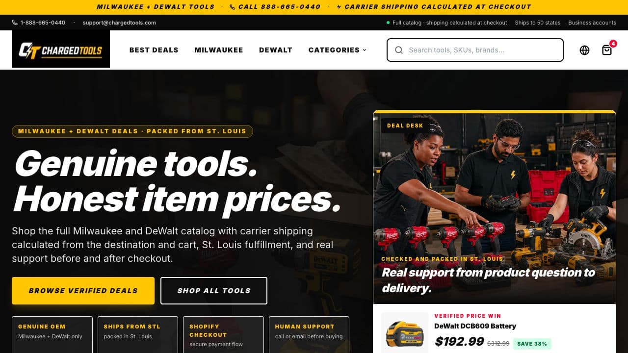 Charged Tools live headless commerce landing page
